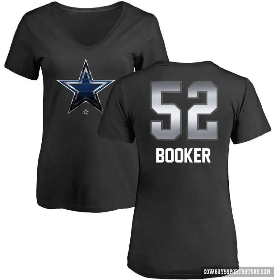 Women's ＃52 Tyler Booker Dallas Cowboys Black Midnight Mascot T-Shirt