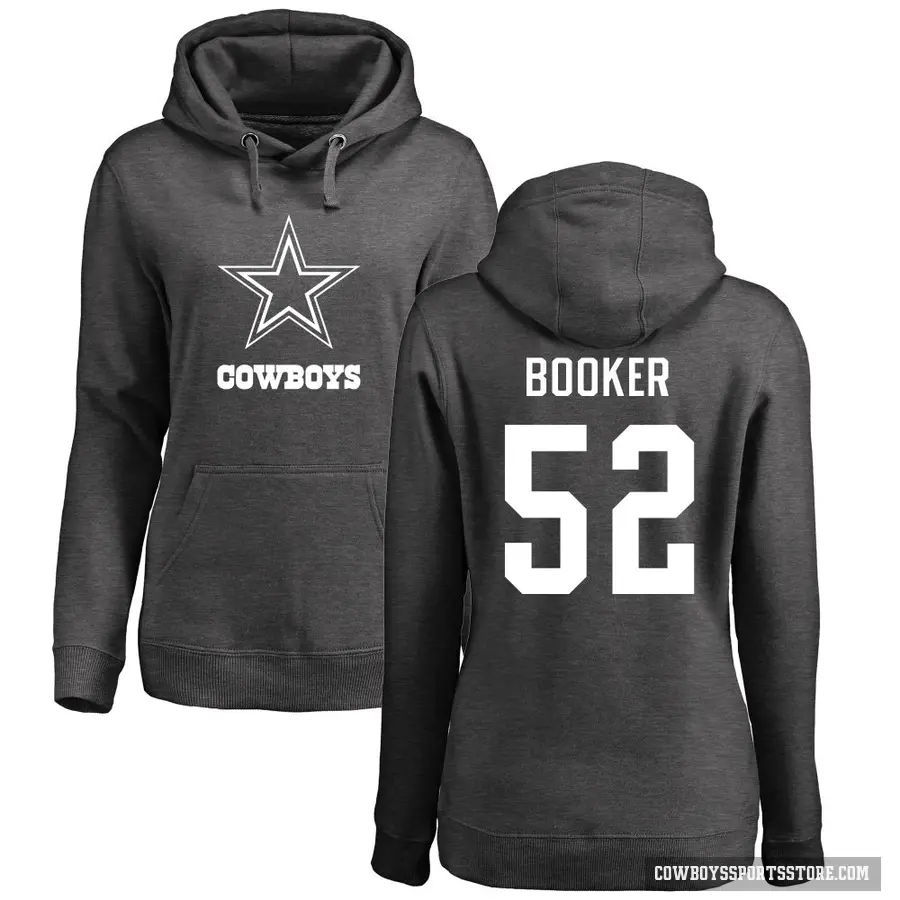 Women's ＃52 Tyler Booker Dallas Cowboys Pro Line by Branded Ash One Color Pullover Hoodie