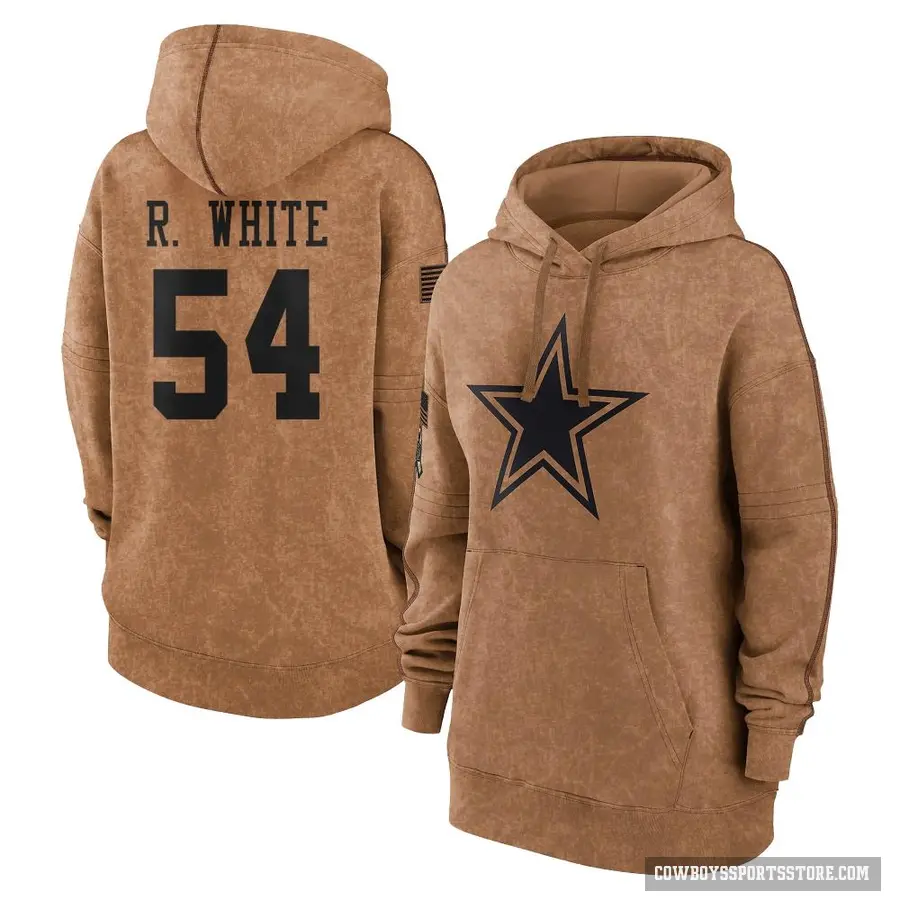 Women's ＃54 Randy White Dallas Cowboys Brown 2023 Salute To Service Pullover Hoodie