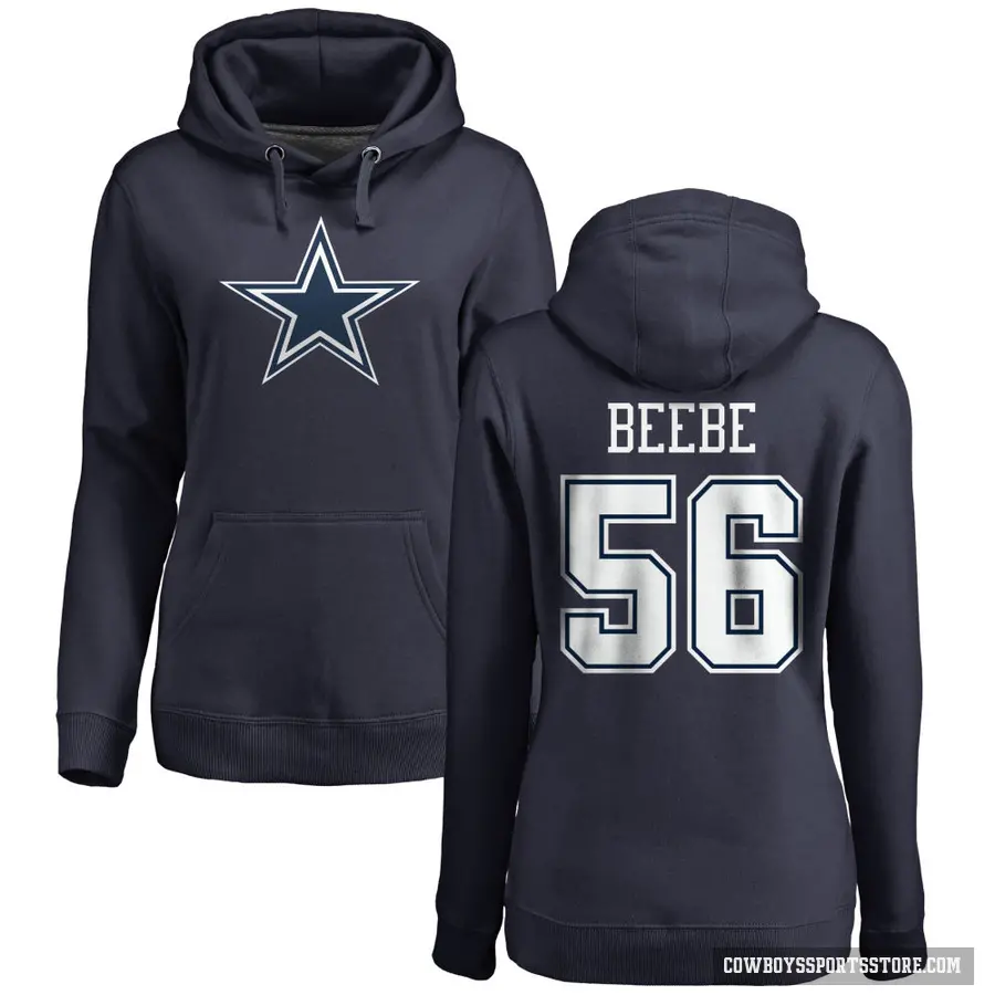 Women's ＃56 Cooper Beebe Dallas Cowboys Navy Pro Line by Branded Name & Number Pullover Hoodie