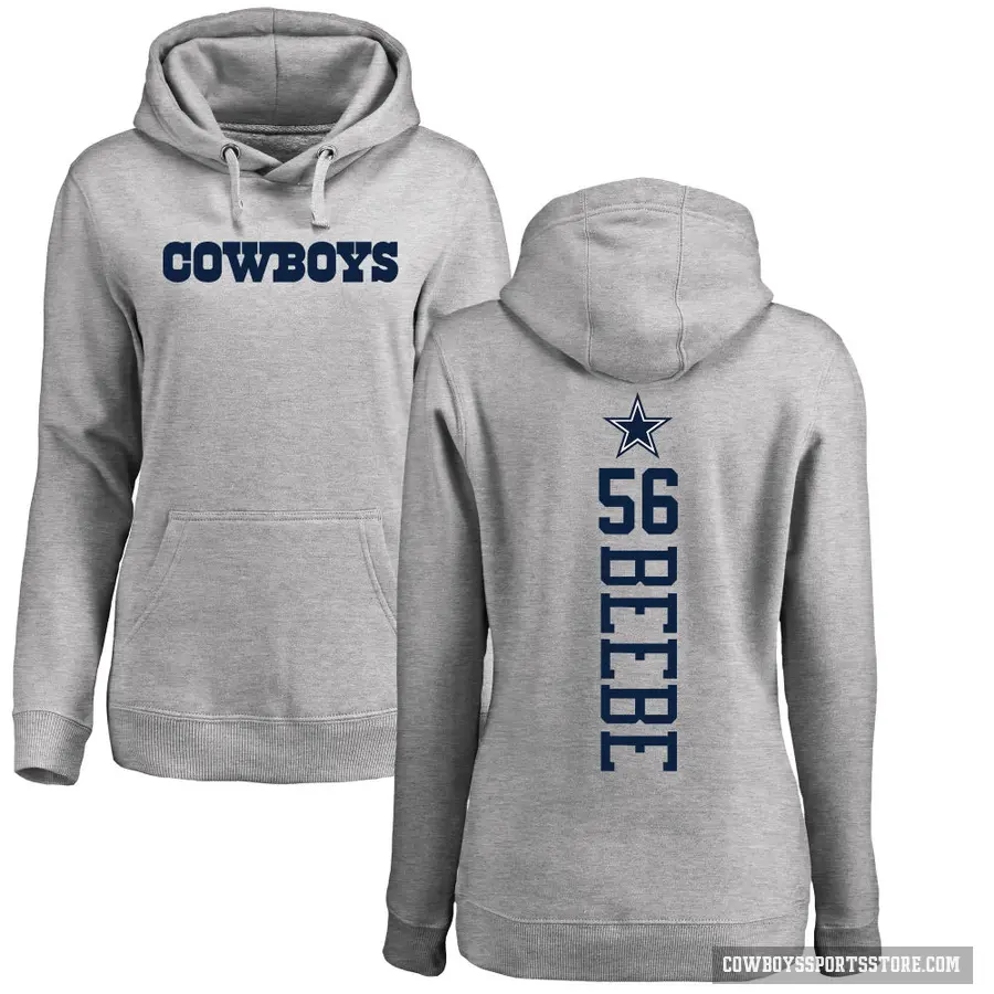 Women's ＃56 Cooper Beebe Dallas Cowboys Pro Line by Branded Ash Backer Pullover Hoodie