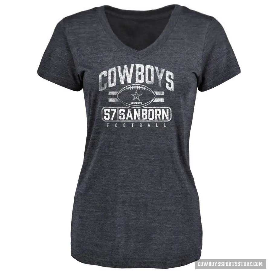 Women's ＃57 Jack Sanborn Dallas Cowboys Navy Flanker T-Shirt