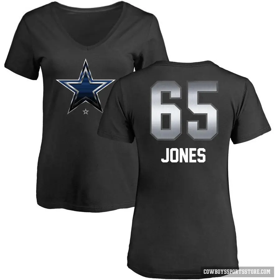Women's ＃65 Robert Jones Dallas Cowboys Black Midnight Mascot T-Shirt
