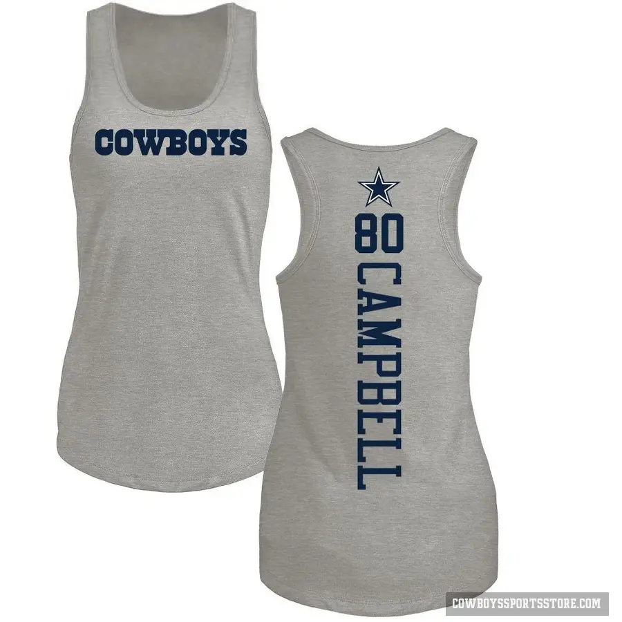 Women's ＃80 Parris Campbell Dallas Cowboys Ash Backer Tank Top