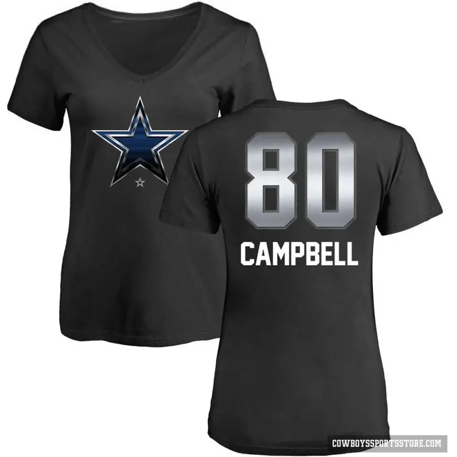 Women's ＃80 Parris Campbell Dallas Cowboys Black Midnight Mascot T-Shirt