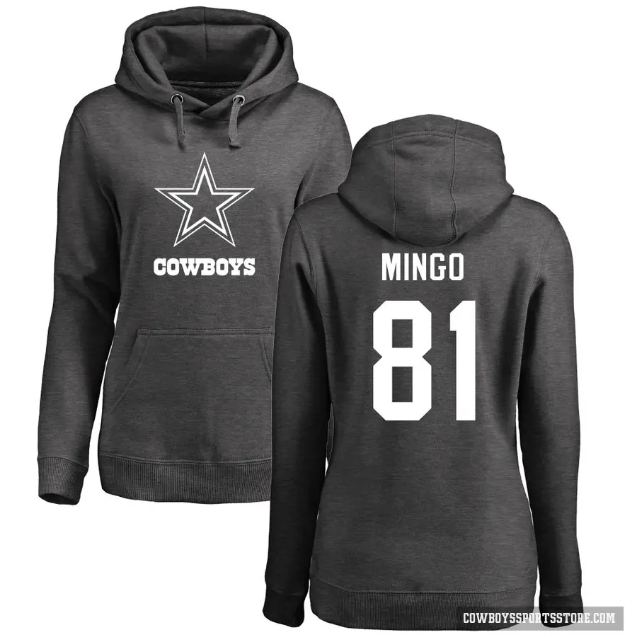 Women's ＃81 Jonathan Mingo Dallas Cowboys Pro Line by Branded Ash One Color Pullover Hoodie
