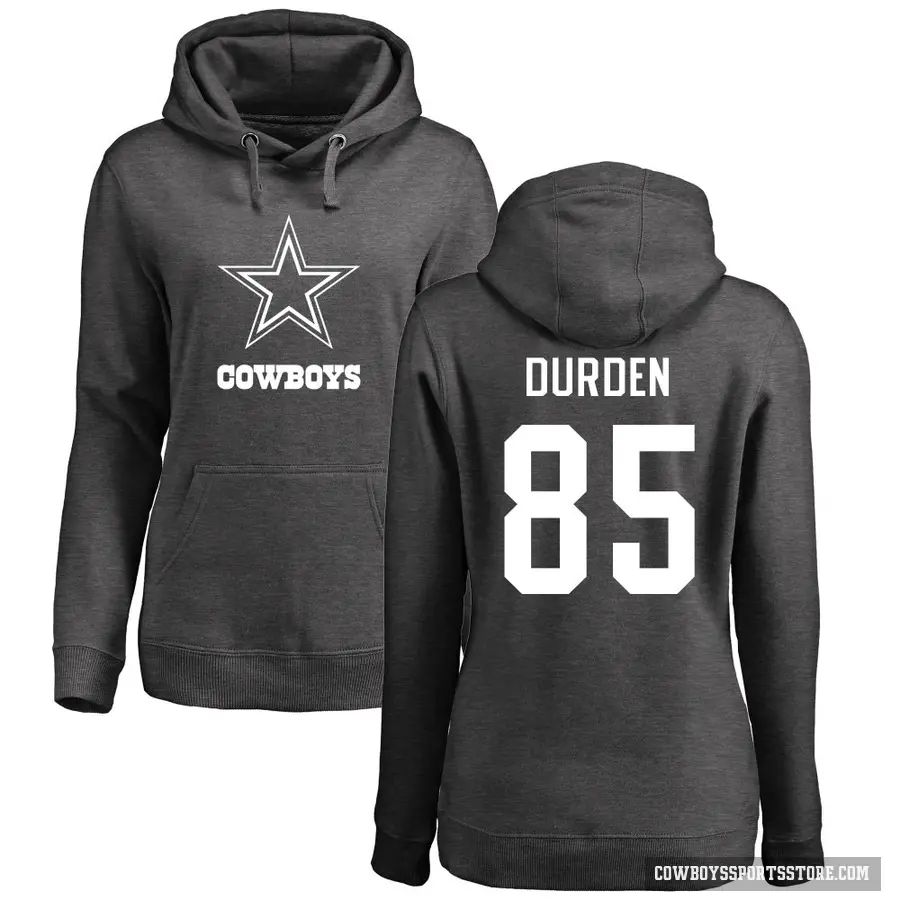 Women's ＃85 David Durden Dallas Cowboys Pro Line by Branded Ash One Color Pullover Hoodie