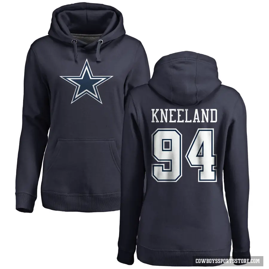 Women's ＃94 Marshawn Kneeland Dallas Cowboys Navy Pro Line by Branded Name & Number Pullover Hoodie