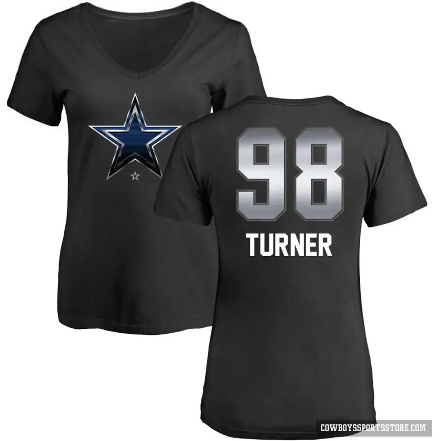 Women's ＃98 Payton Turner Dallas Cowboys Black Midnight Mascot T-Shirt