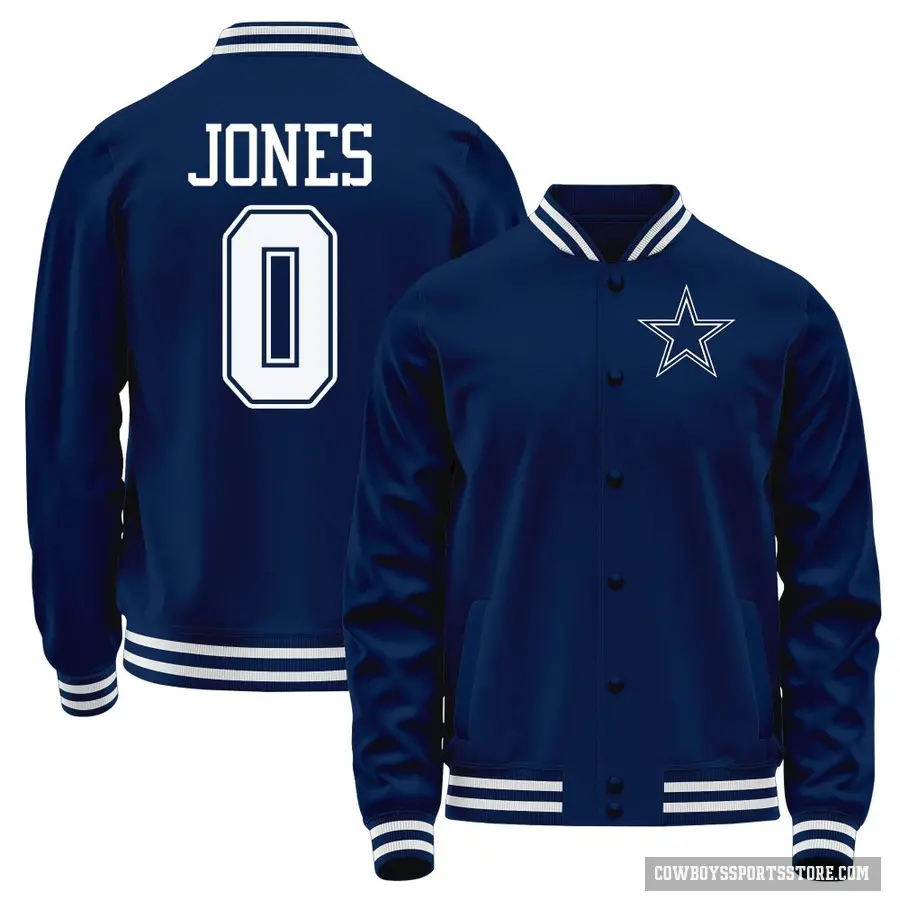Youth ＃0 Robert Jones Dallas Cowboys Navy Full-Snap Name & Number Jacket