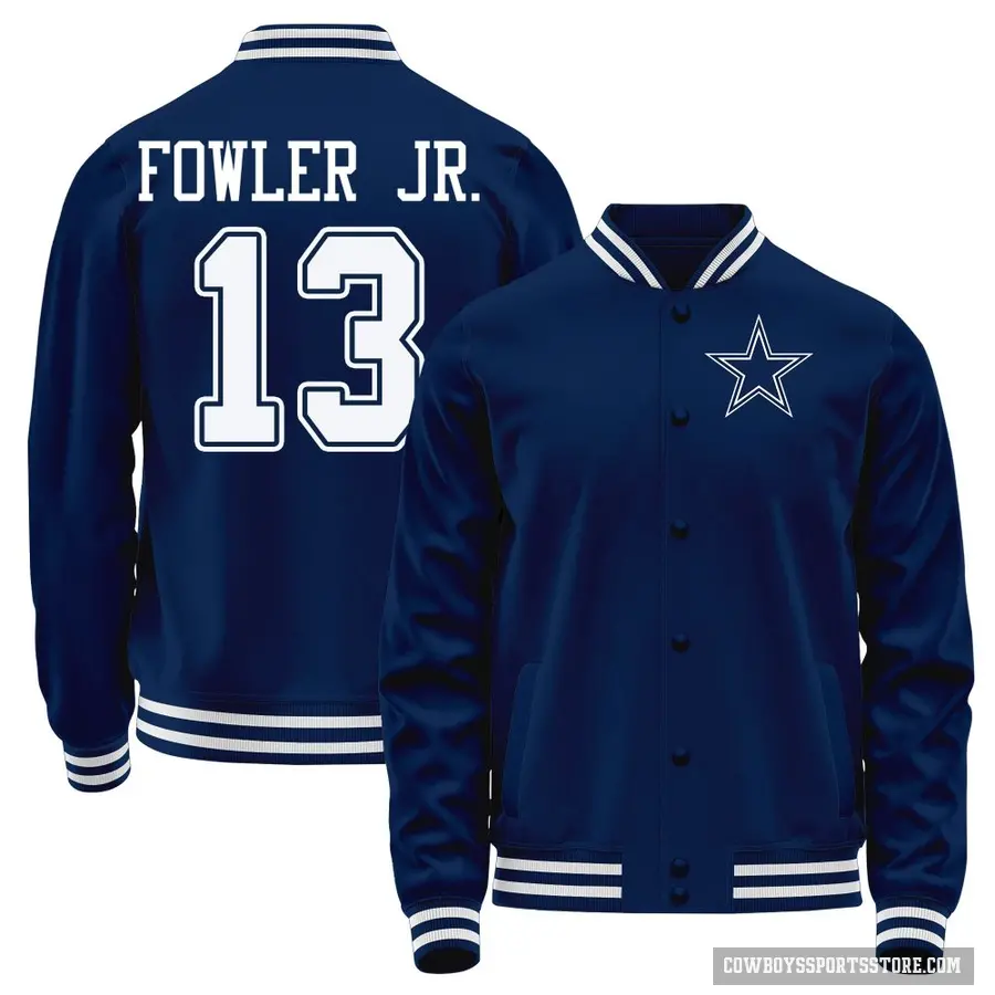 Youth ＃13 Dante Fowler Jr. Dallas Cowboys Navy Full-Snap Name & Number Jacket