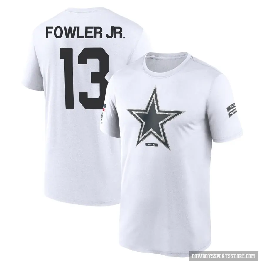 Youth ＃13 Dante Fowler Jr. Dallas Cowboys White 2024 Salute to Service Performance T-Shirt