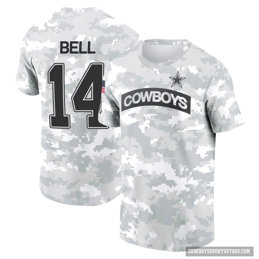 Youth ＃14 Markquese Bell Dallas Cowboys Camo Arctic 2024 Salute to Service Performance T-Shirt