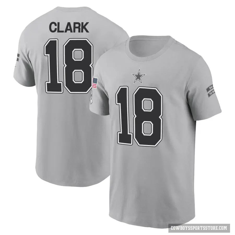 Youth ＃18 Damone Clark Dallas Cowboys Gray 2024 Salute to Service T-Shirt