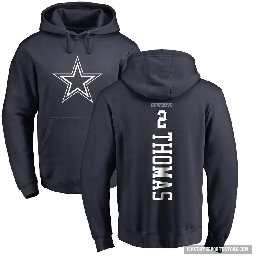 Youth ＃2 Juanyeh Thomas Dallas Cowboys Navy Pro Line by Branded Backer Pullover Hoodie