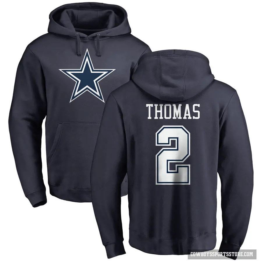 Youth ＃2 Juanyeh Thomas Dallas Cowboys Navy Pro Line by Branded Name & Number Pullover Hoodie