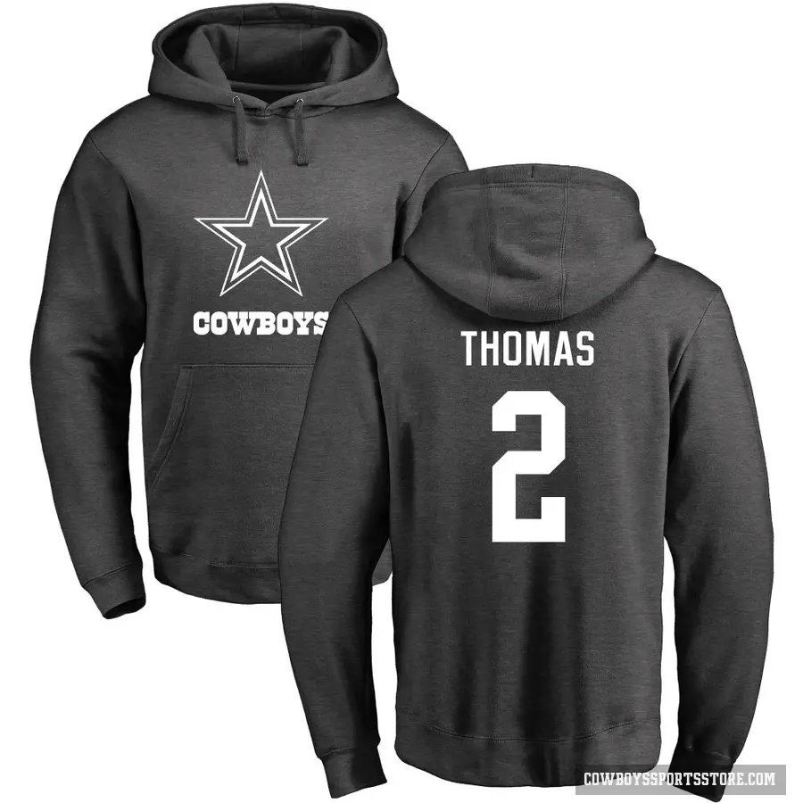 Youth ＃2 Juanyeh Thomas Dallas Cowboys Pro Line by Branded Ash One Color Pullover Hoodie