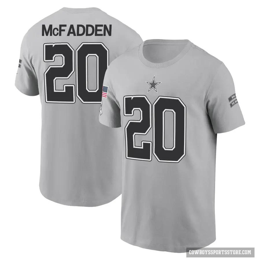 Youth ＃20 Darren McFadden Dallas Cowboys Gray 2024 Salute to Service T-Shirt
