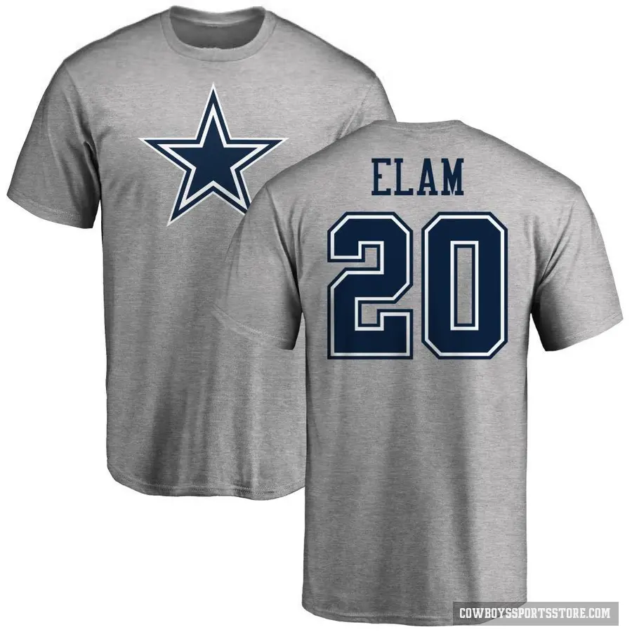 Youth ＃20 Kaiir Elam Dallas Cowboys Ash Logo T-Shirt