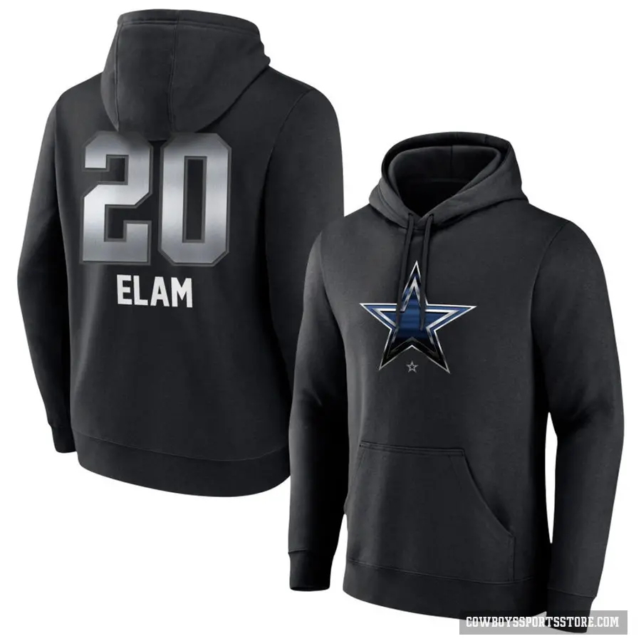Youth ＃20 Kaiir Elam Dallas Cowboys Black Midnight Mascot Pullover Hoodie