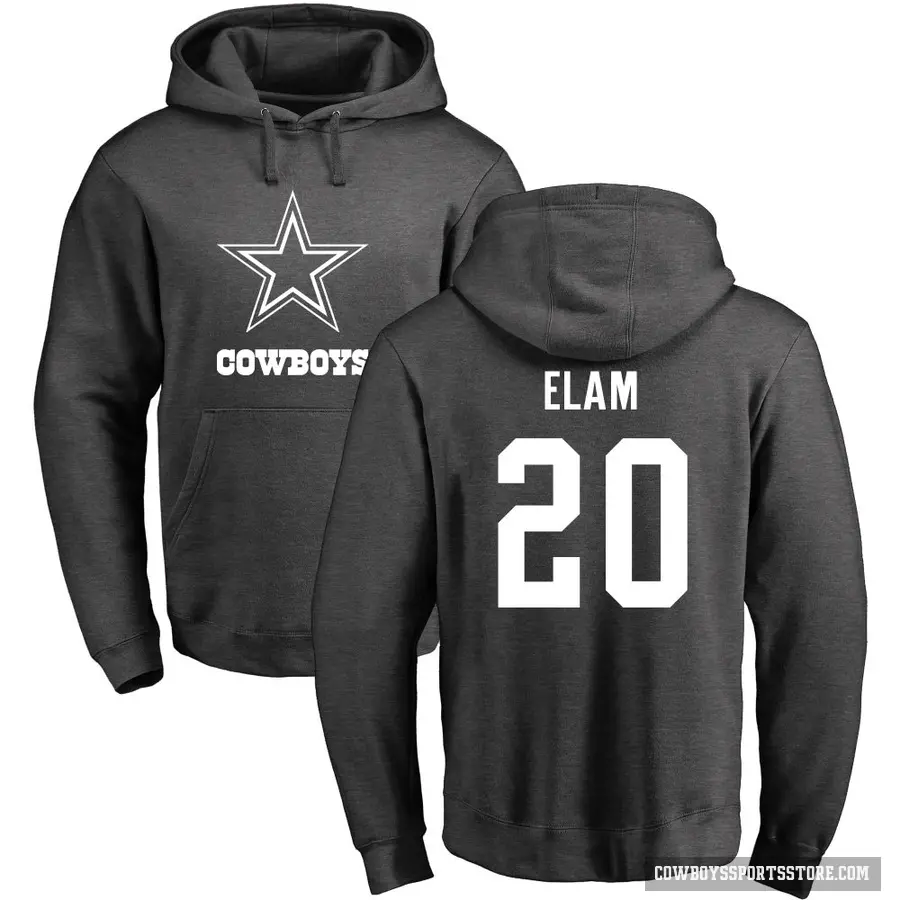 Youth ＃20 Kaiir Elam Dallas Cowboys Pro Line by Branded Ash One Color Pullover Hoodie