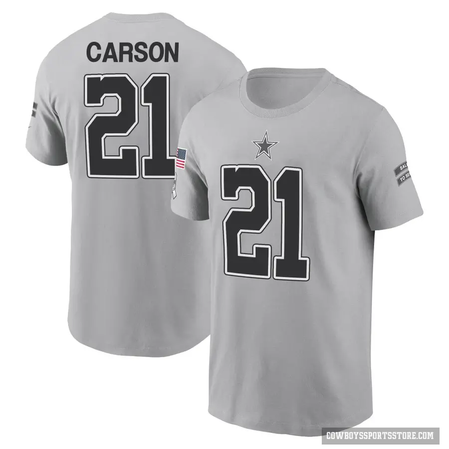 Youth ＃21 Caelen Carson Dallas Cowboys Gray 2024 Salute to Service T-Shirt