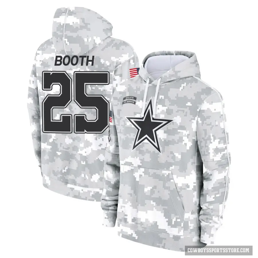 Youth ＃25 Andrew Booth Jr. Dallas Cowboys Arctic Camo 2024 Salute to Service Club Fleece Pullover Hoodie