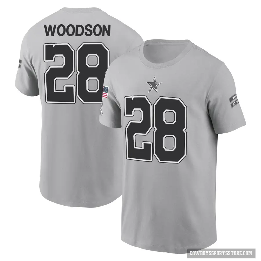 Youth ＃28 Darren Woodson Dallas Cowboys Gray 2024 Salute to Service T-Shirt