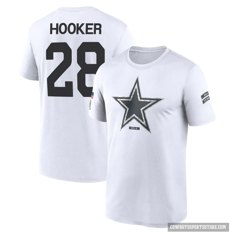 Youth ＃28 Malik Hooker Dallas Cowboys White 2024 Salute to Service Performance T-Shirt