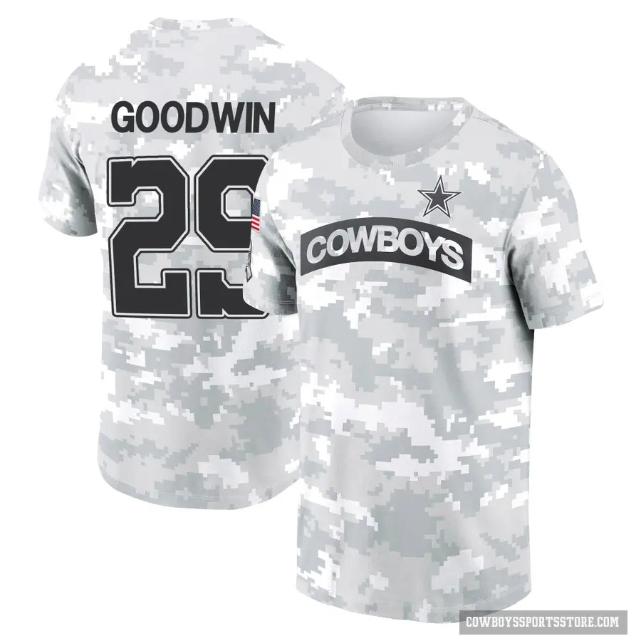 Youth ＃29 C.J. Goodwin Dallas Cowboys Camo Arctic 2024 Salute to Service Performance T-Shirt