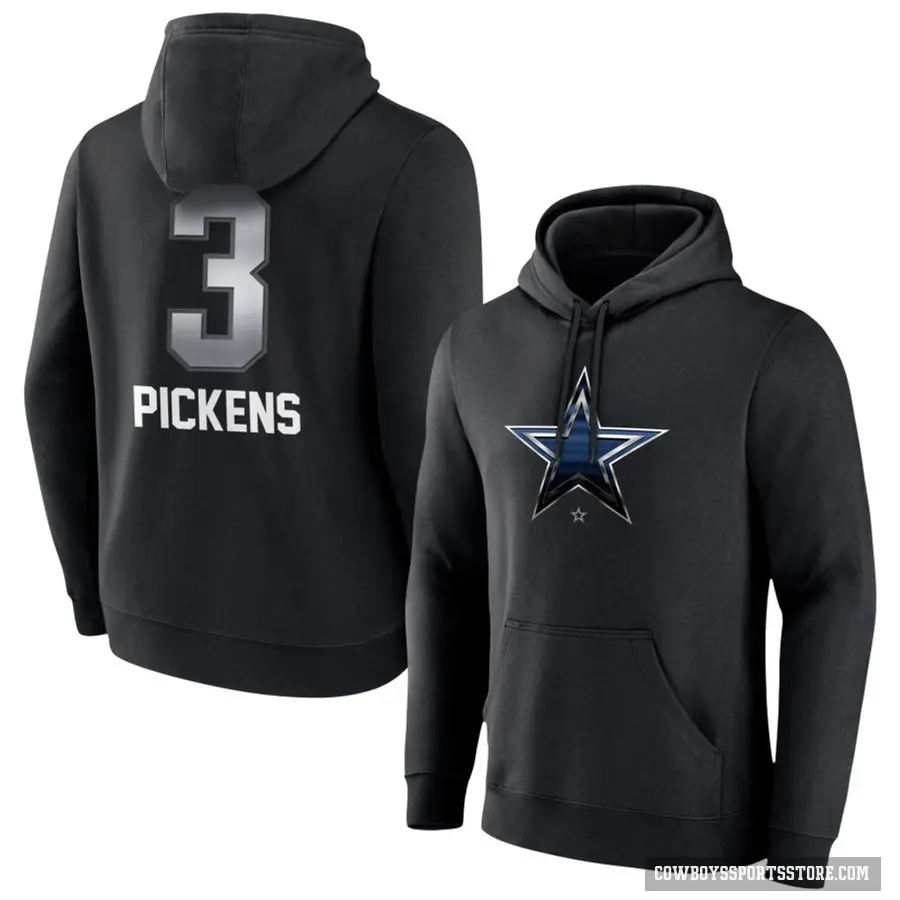 Youth ＃3 George Pickens Dallas Cowboys Black Midnight Mascot Pullover Hoodie