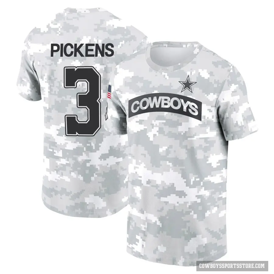 Youth ＃3 George Pickens Dallas Cowboys Camo Arctic 2024 Salute to Service Performance T-Shirt