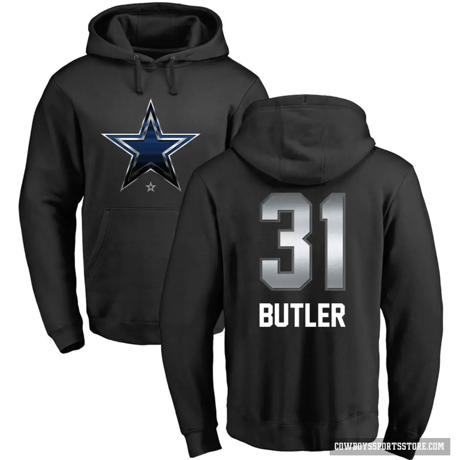 Youth ＃31 Josh Butler Dallas Cowboys Black Midnight Mascot Pullover Hoodie