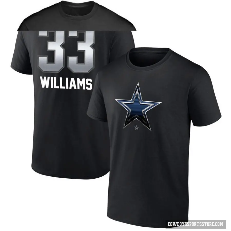 Youth ＃33 Javonte Williams Dallas Cowboys Black Midnight Mascot T-Shirt