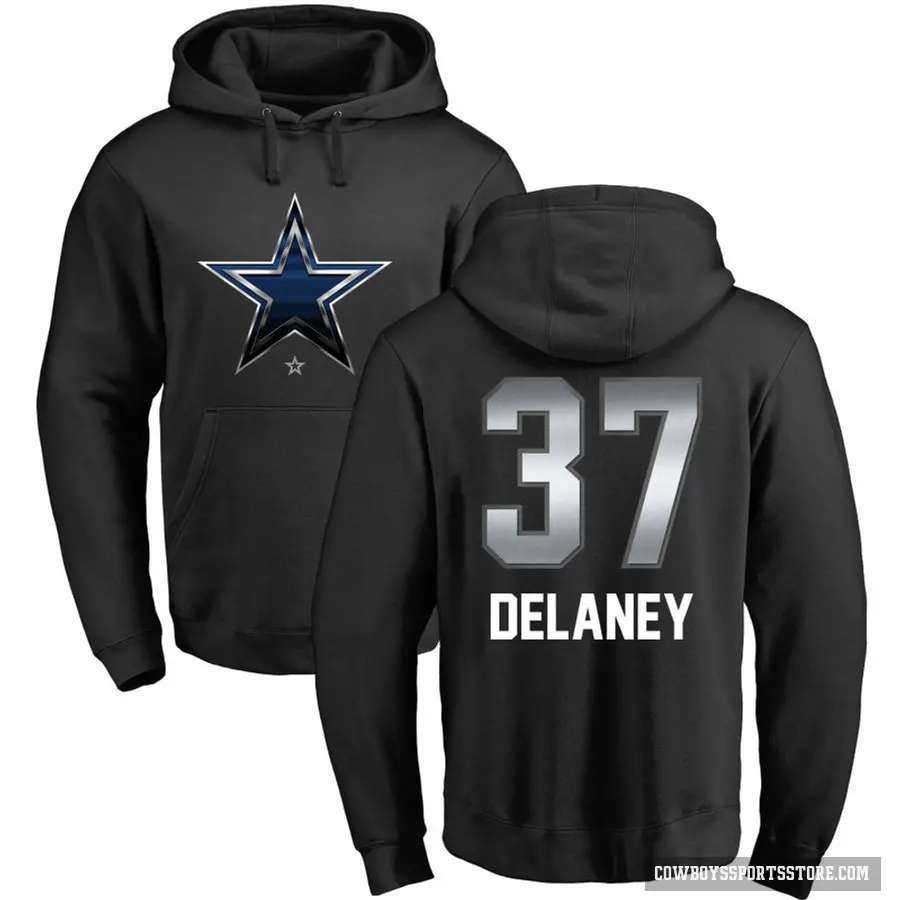 Youth ＃37 Dee Delaney Dallas Cowboys Black Midnight Mascot Pullover Hoodie