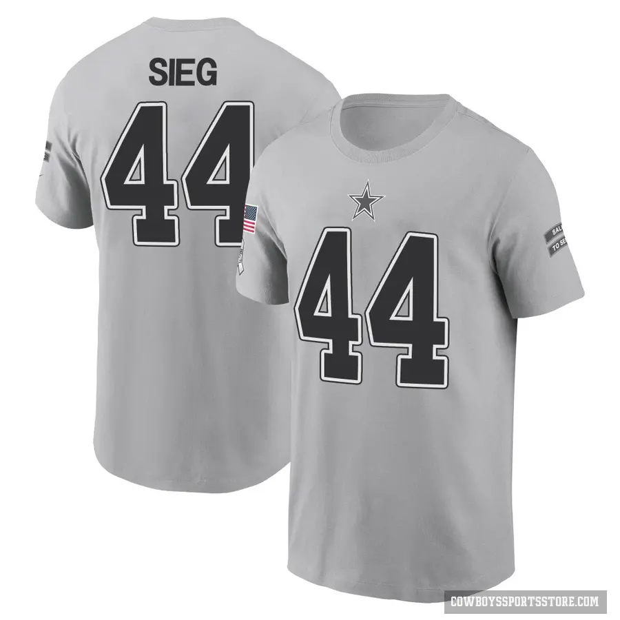 Youth ＃44 Trent Sieg Dallas Cowboys Gray 2024 Salute to Service T-Shirt