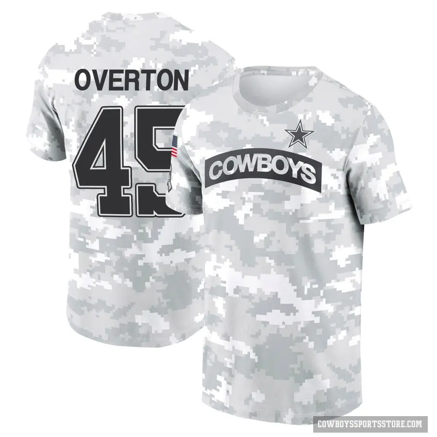 Youth ＃45 Matt Overton Dallas Cowboys Camo Arctic 2024 Salute to Service Performance T-Shirt