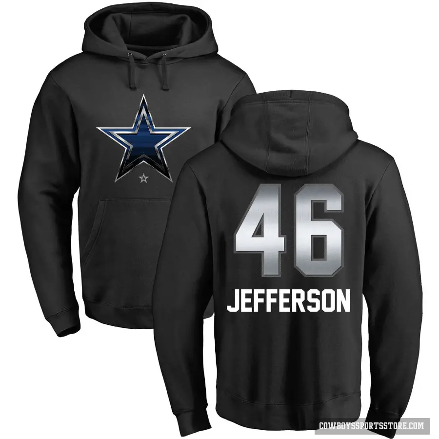 Youth ＃46 Malik Jefferson Dallas Cowboys Black Midnight Mascot Pullover Hoodie