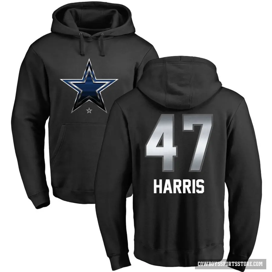 Youth ＃47 Darius Harris Dallas Cowboys Black Midnight Mascot Pullover Hoodie