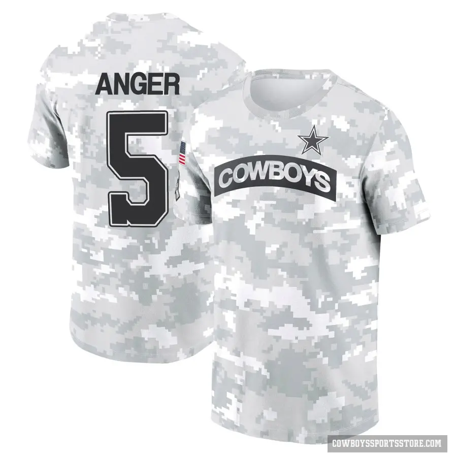Youth ＃5 Bryan Anger Dallas Cowboys Camo Arctic 2024 Salute to Service Performance T-Shirt