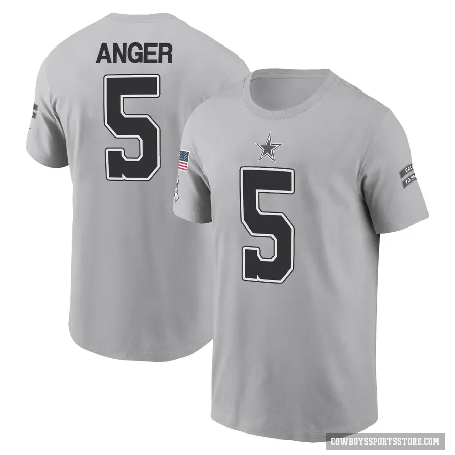 Youth ＃5 Bryan Anger Dallas Cowboys Gray 2024 Salute to Service T-Shirt