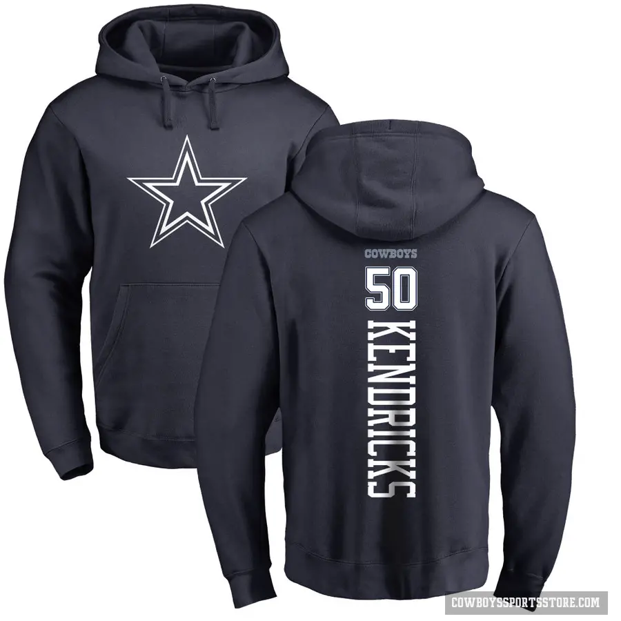 Youth ＃50 Eric Kendricks Dallas Cowboys Navy Pro Line by Branded Backer Pullover Hoodie
