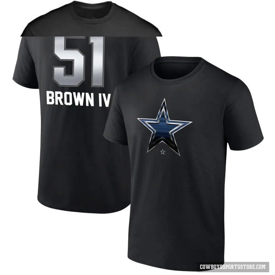Youth ＃51 Earnest Brown IV Dallas Cowboys Black Midnight Mascot T-Shirt