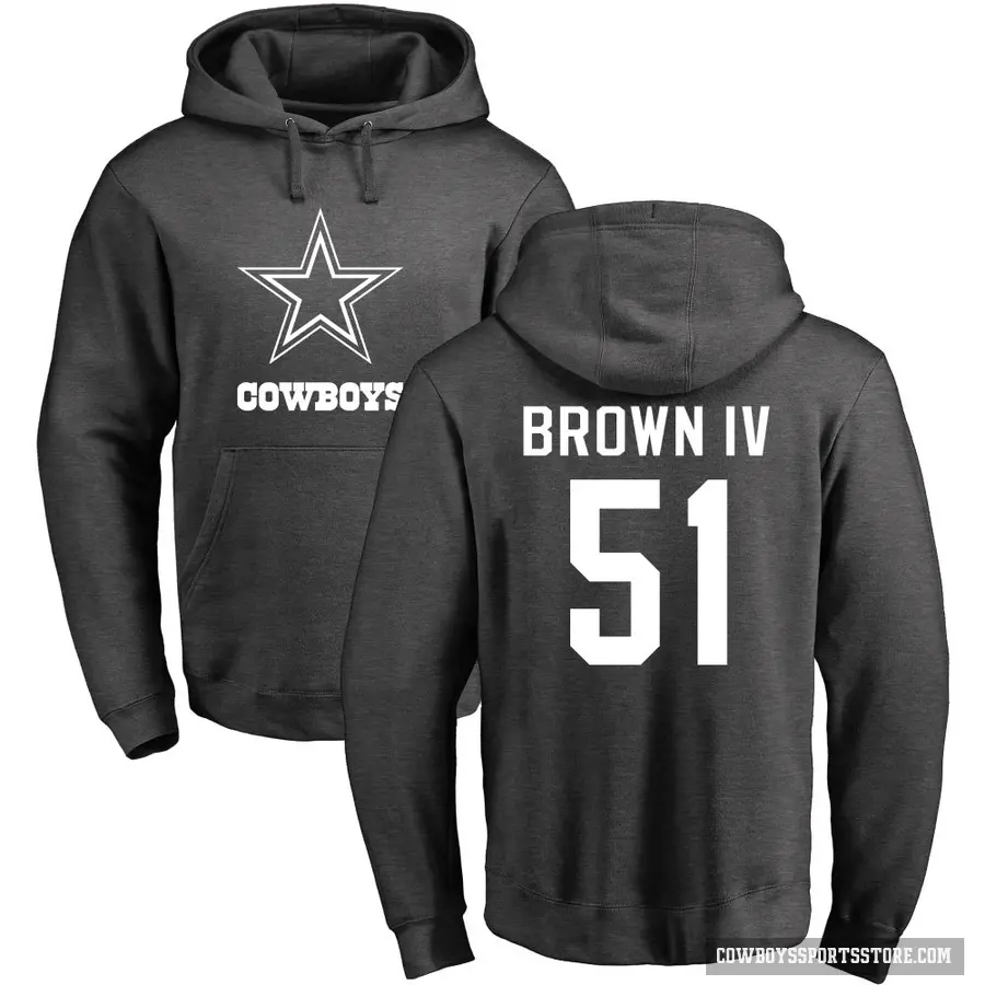 Youth ＃51 Earnest Brown IV Dallas Cowboys Pro Line by Branded Ash One Color Pullover Hoodie
