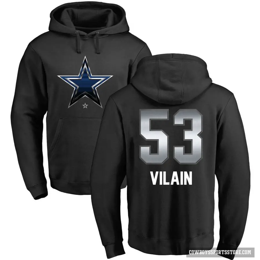 Youth ＃53 Luiji Vilain Dallas Cowboys Black Midnight Mascot Pullover Hoodie