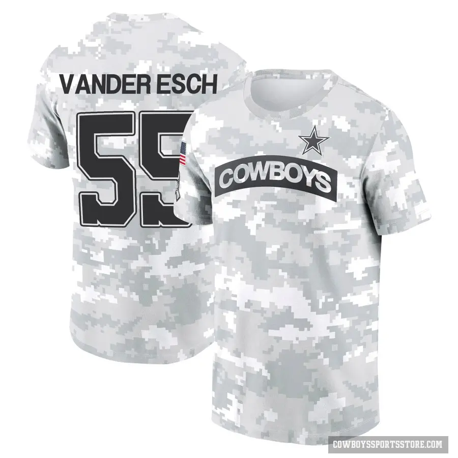Youth ＃55 Leighton Vander Esch Dallas Cowboys Camo Arctic 2024 Salute to Service Performance T-Shirt