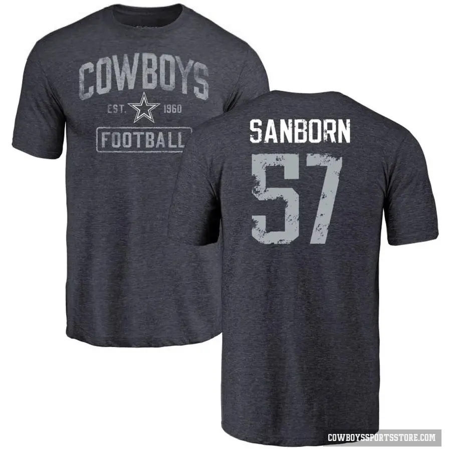 Youth ＃57 Jack Sanborn Dallas Cowboys Navy Distressed T-Shirt