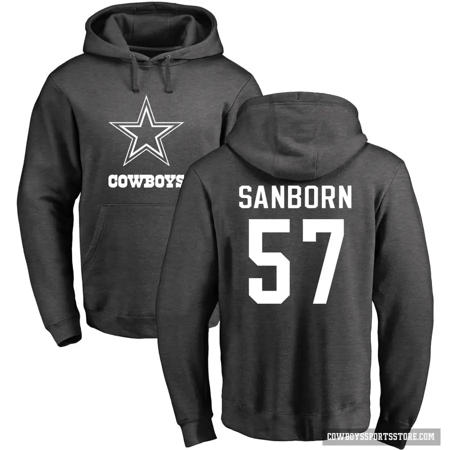 Youth ＃57 Jack Sanborn Dallas Cowboys Pro Line by Branded Ash One Color Pullover Hoodie