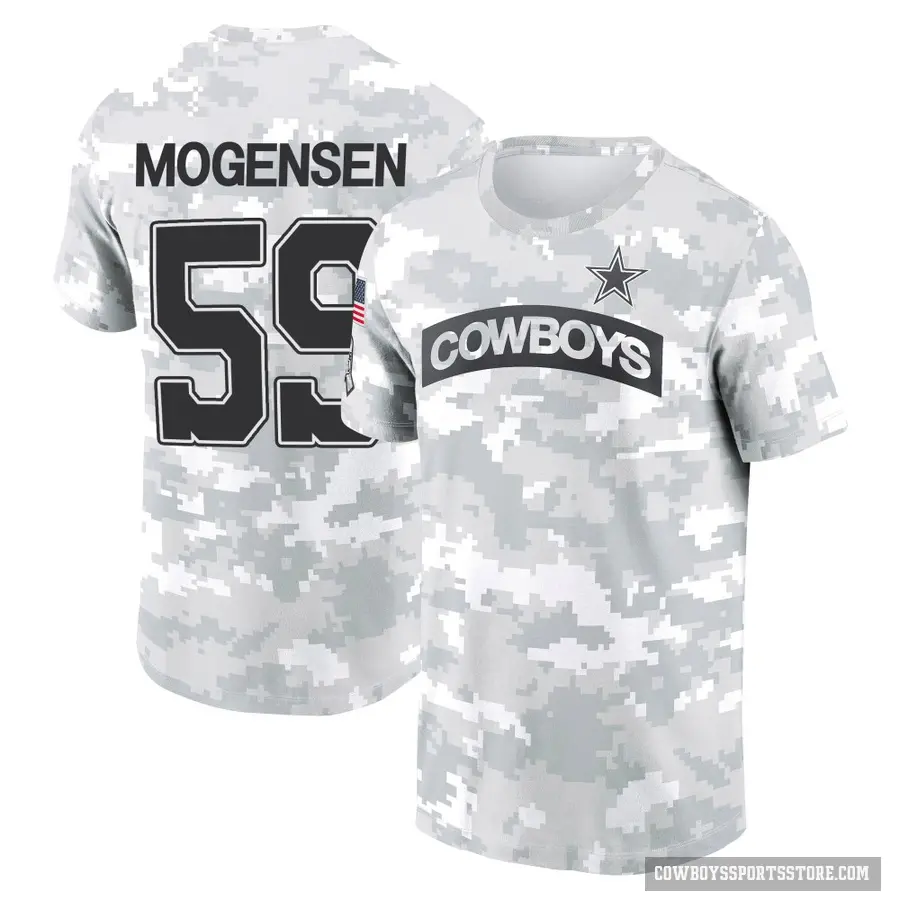 Youth ＃59 Brock Mogensen Dallas Cowboys Camo Arctic 2024 Salute to Service Performance T-Shirt