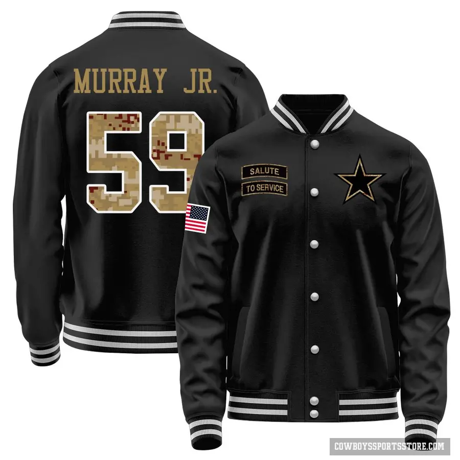 Youth ＃59 Kenneth Murray Jr. Dallas Cowboys Black Salute to Service Sideline Performance Jacket